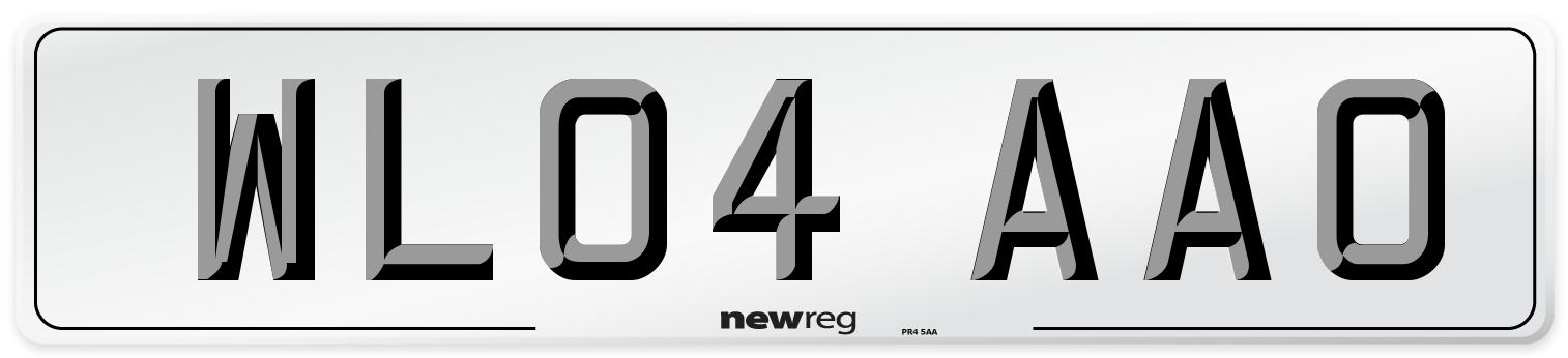 WL04 AAO Number Plate from New Reg